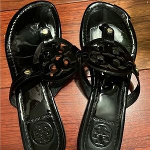 Tory Burch Black Glossy Miller Sandals